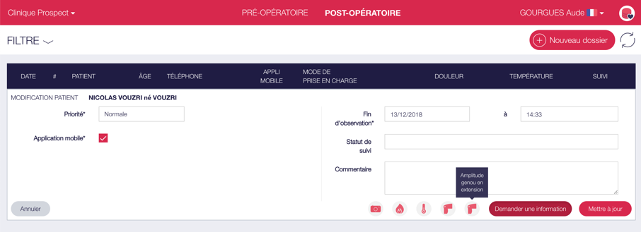 Page permettant de valider une "Demande d'information